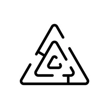 Triangular maze icon vector outline illustration Stockillustratie