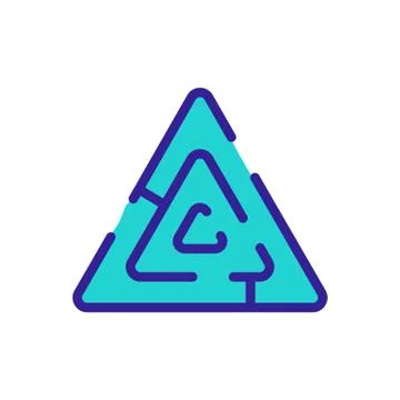 Triangular maze icon vector outline illustration 스톡 일러스트