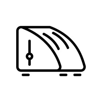 Triangular mechanical toaster icon vector outline illustration Stock Illustration