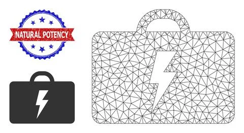Triangular Mesh Electric Toolbox Icon and Unclean Bicolor Natural Potency Stock Illustration