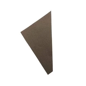 Triangular metallic object with textured surface against black background 스톡 일러스트