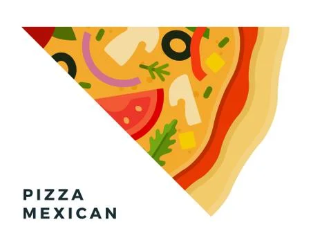 Triangular Mexican Pizza piece flat icon vector isolated Stock Illustration