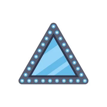 Triangular mirror with lights reflecting modernity and style Stock Illustration