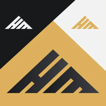 Triangular modern sports HM logo Stock Illustration