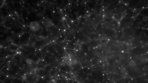 Triangular morphed geometry shape. Polygonal form with bright dots. Plexus Stock Footage 114257079