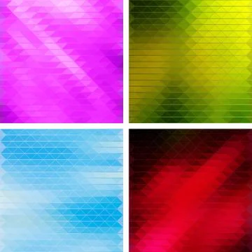 Triangular Mosaic Backgrounds Set Stock Illustration