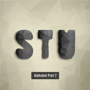 Triangular multicolored alphabet Stock Illustration