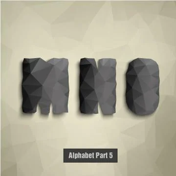 Triangular multicolored alphabet Stock Illustration