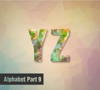 Triangular multicolored alphabet Stock Illustration