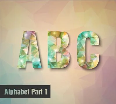 Triangular multicolored alphabet Stock Illustration