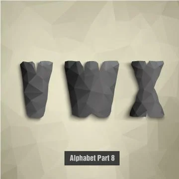 Triangular multicolored alphabet Stock Illustration