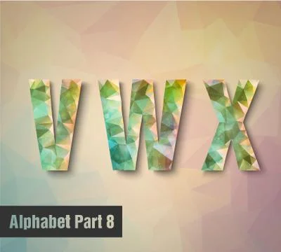 Triangular multicolored alphabet Stock Illustration