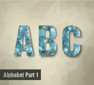 Triangular multicolored alphabet Stock Illustration