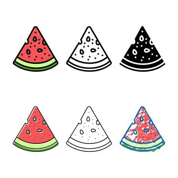 Triangular multipack slice watermelon color icon vector Stock Illustration