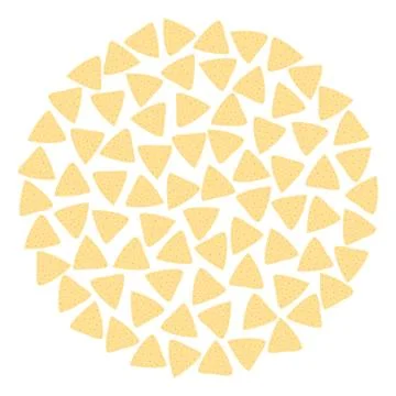 Triangular Nachos Tortilla chips Circular background texture Nachos Day greeting Stock Illustration