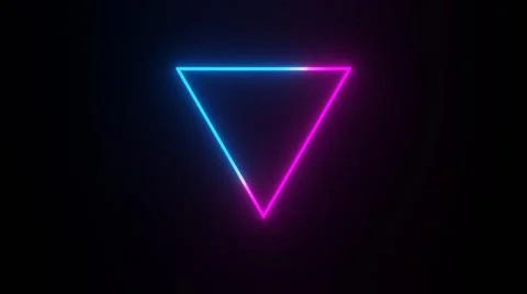 Triangular neon frame sign 3D render illustration Stock Illustration