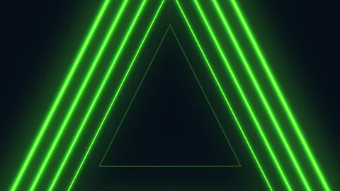 Triangular neon sign illuminating dark background Stock Footage 315111247