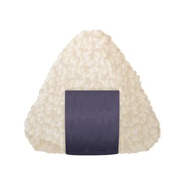 Triangular Onigiri or rice ball. Asian cuisine, Japanese food concept. Stock Illustration