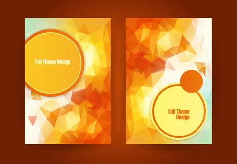 Triangular orange fall season theme Stock Illustration
