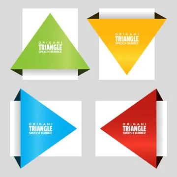 Triangular origami angle speech bubble. Infographic element Stock Illustration