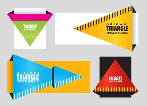 Triangular origami angle speech bubble. Infographic element Stock Illustration