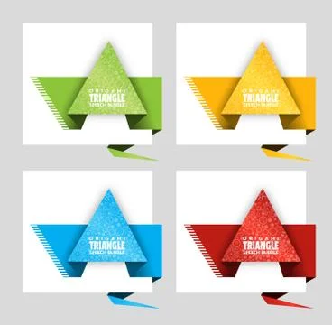 Triangular origami speech bubble. Template for catalog with space for text Stock-Illustration