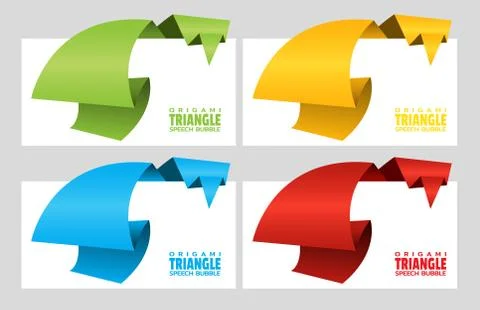 Triangular origami speech bubble. Template for catalog with space for text イラスト素材