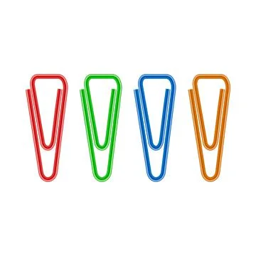 Triangular paper clips icon, realistic style Stock Illustration