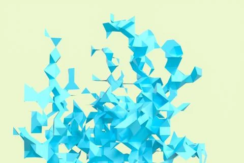 Triangular paper with creative shapes, 3d rendering Stock Illustration