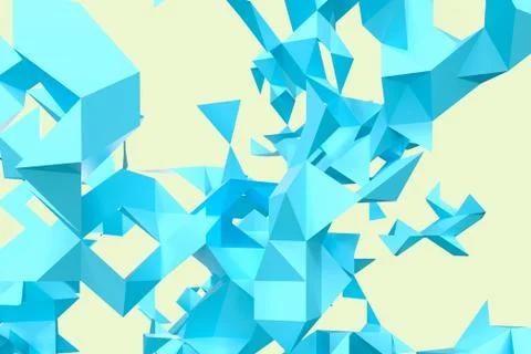 Triangular paper with creative shapes, 3d rendering イラスト素材