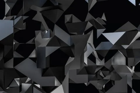 Triangular paper with creative shapes, 3d rendering Stock Illustration