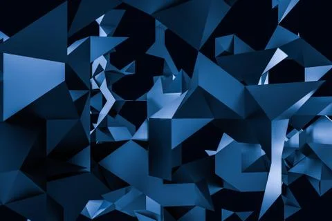 Triangular paper with creative shapes, 3d rendering Ilustración de archivo