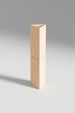 Triangular paper tube mockup, recyclable triangle stick container Stock-Illustration