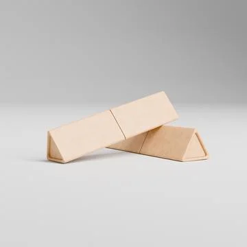 Triangular paper tube mockup, recyclable triangle stick container Stock Illustration