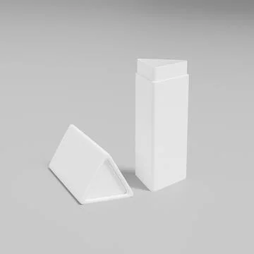Triangular paper tube packaging mockup, recyclable triangle stick container 스톡 일러스트