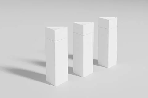 Triangular paper tube packaging mockup, recyclable triangle stick container Illustrazione stock