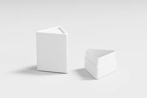 Triangular paper tube packaging mockup, recyclable triangle stick container Stock Illustration