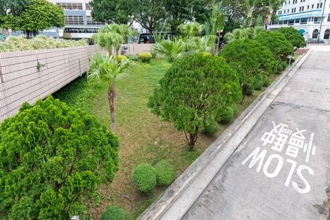 Triangular Park Small Triangular Shape Park in Hong Kong Copyright: xZoona... Stock Photos