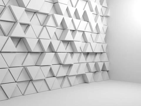 Triangular pattern installation, 3d render Stock Illustration