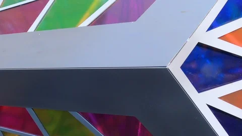 Triangular pattern rotating in circular motion Stock Footage 124559376