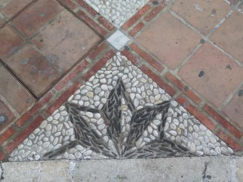 Triangular Pebble Mosaic 스톡 사진