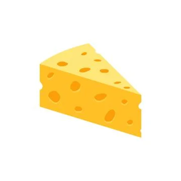 Triangular piece of cheese, cheese icon. Vector illustration. 스톡 일러스트