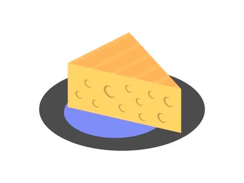 Triangular piece of cheese with holes icon. Vector illustration Illustrazione stock