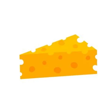 Triangular piece of cheese with holes Stock Illustration
