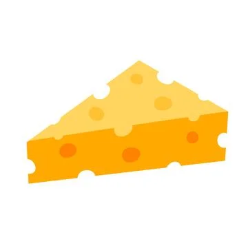 Triangular piece of cheese with holes Stock Illustration