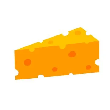 Triangular piece of cheese with holes Illustrazione stock