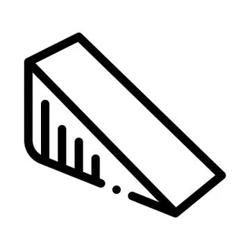 Triangular piece of cheese icon vector outline illustration Ilustração Stock