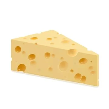 Triangular piece of cheese Stock Illustration
