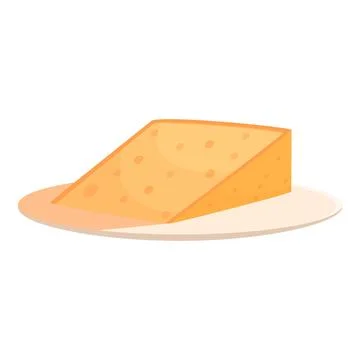 Triangular piece of cheese resting on plate, delicious dairy product 스톡 일러스트