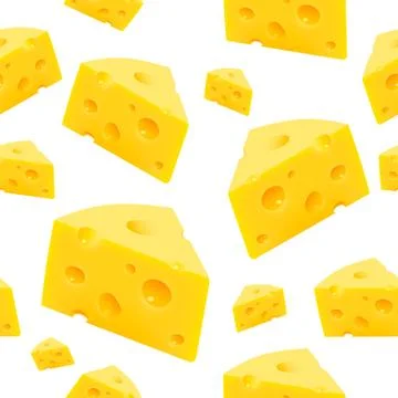 Triangular piece of cheese texture Seamless. Vector Illustrazione stock